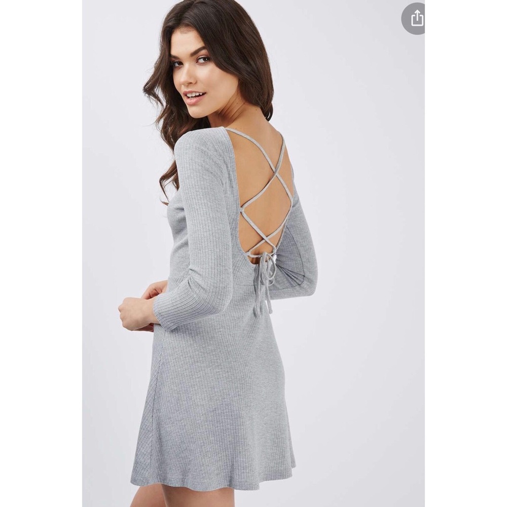 Size 12 Long Sleeve Open Back Dress from Topshop